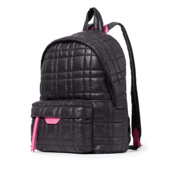 Kate Spade NY Softwear Quilted Nylon Medium Backpack Laptop Bag Black Pink NWT main image 13